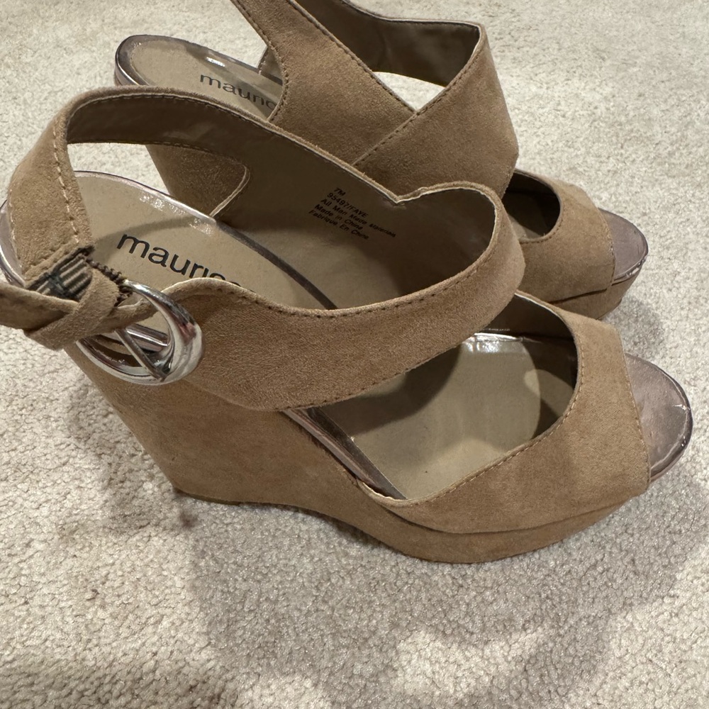 Maurices Tan Wedge Sandals